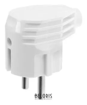 Вилка угловая Smartbuy, 16 А, 250 В, с з/к, белая