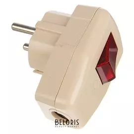 Вилка угловая Tdm, 16 А, 250 В, Ip20, с з/к, с выкл., бежевая