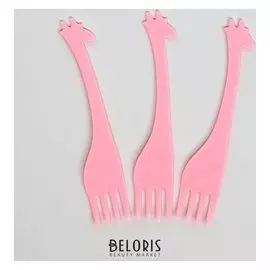 Вилки «Жирафик», 12 шт., цвет розовый