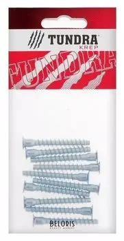 Винт конфирмат Tundra Krep, 6.3х50 мм, стальной, оцинкованный, в упаковке 10 шт.