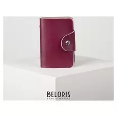Визитница, 12 листов, цвет бордовый