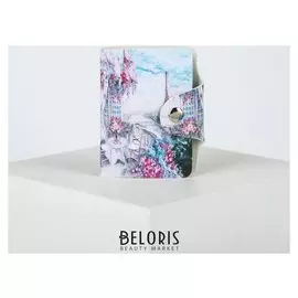 Визитница, 28 картхолдеров, на кнопке, цвет белый