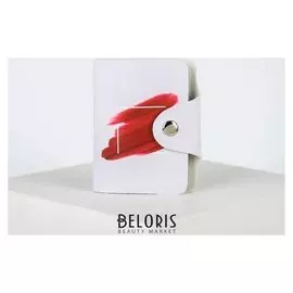 Визитница, 28 картхолдеров, на кнопке, цвет белый