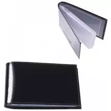 Визитница карманная Befler "Classic" на 40 визиток, натуральная кожа, черная