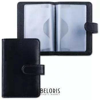 Визитница/кредитница однорядная Galant "Ritter", на 24 карты, под гладкую кожу, застежка, черная