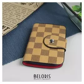 Визитница на кнопке, 1 ряд, 20 холдеров, цвет коричневый