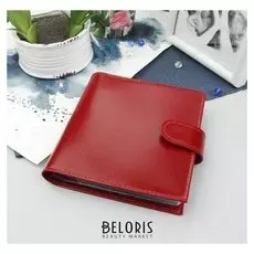 Визитница на кнопке, 2 ряда, цвет красный