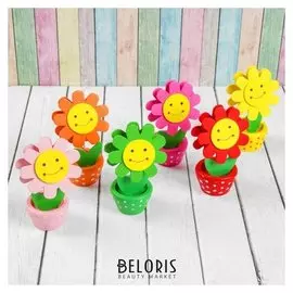 Визитница-прищепка «Цветочек улыбка с рисунком»