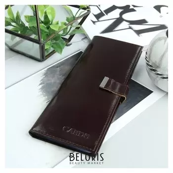 Визитница вертикальная, 2 ряда, 18 листов, цвет коричневый