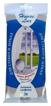 Влажные салфетки House Lux, для стекол и зеркал, 30 шт.