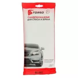 Влажные салфетки Torso спиртовые, для стекол и зеркал, 25 шт, 15×16см