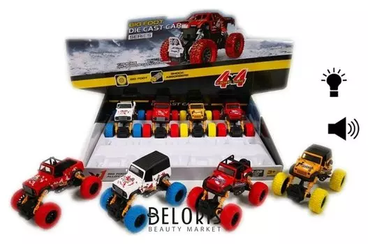 Внедорожник с инерционным механизмом, со светом и звуком