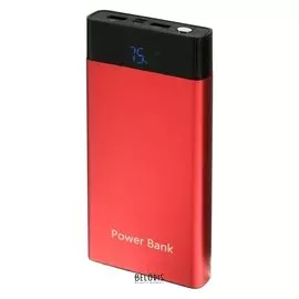 Внешний аккумулятор Luazon, 10000 мач, 2 Usb, 1/2 А, дисплей, красный