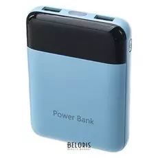 Внешний аккумулятор Luazon, 4800 мач, 2 Usb, 2А, дисплей, фонарик, синий