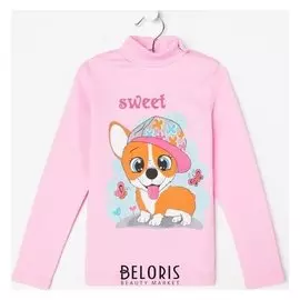 Водолазка для девочки Собачка, цвет розовый, рост 98 см