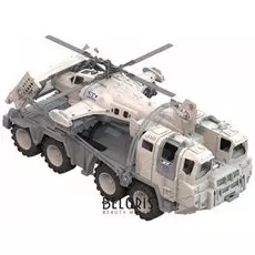 Военный тягач с вертолетом