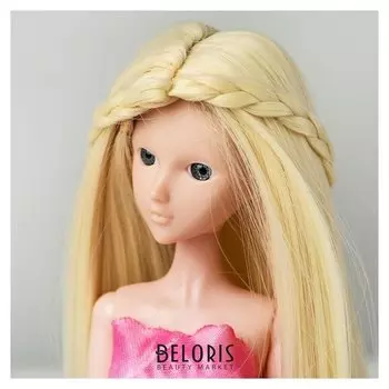 Волосы для кукол «Прямые с косичками» размер маленький, цвет 613а