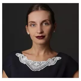 Воротник пришивной, 25 × 14 см, цвет белый