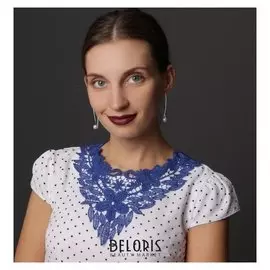 Воротник пришивной, 31 × 30 см, цвет синий