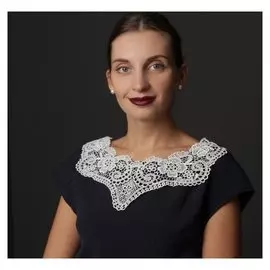 Воротник пришивной, 32 × 22,5 см, цвет белый