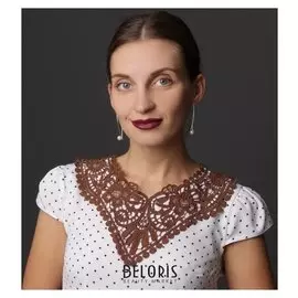 Воротник пришивной, 35 × 28,5 см, цвет коричневый