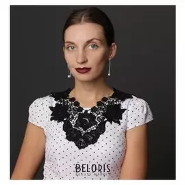 Воротник пришивной, 35 × 30 см, цвет чёрный