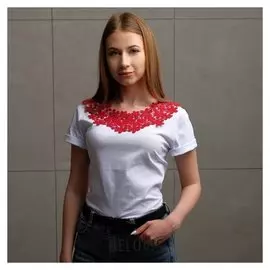 Воротник пришивной, 37,5 × 17 см, цвет бордовый