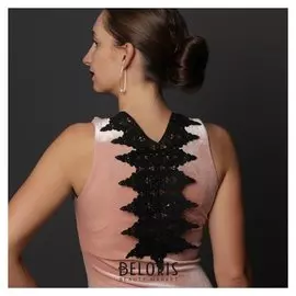 Воротник пришивной, 39,5 × 23 см, цвет чёрный