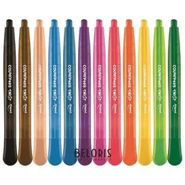 Восковые мелки "Color'peps Twist", 12 цветов, выкручивающиеся в пластиковом корпусе