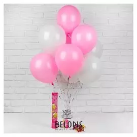 Воздушные шары "1 годик", хлопушка, открытка, лента, для девочки, 13 предметов в наборе