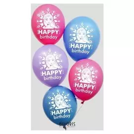 Воздушные шары "Happy Birthday", холодное сердце 12 дюйм (Набор 50 шт)