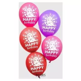 Воздушные шары "Happy Birthday", холодное сердце 12 дюйм (Набор 5 шт)