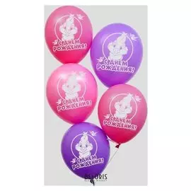 Воздушные шары "С днем рождения", Disney, (Набор 5 шт)