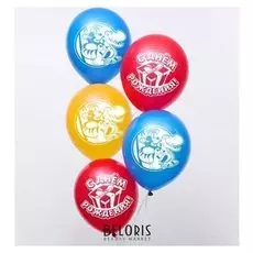 Воздушные шары «С днем рождения», микки маус, 5 шт., 12"