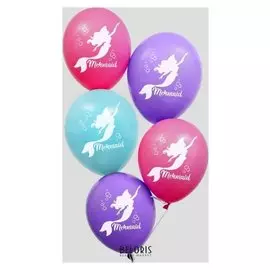 Воздушные шары "С днем рождения!", русалочка, принцессы 12 дюйм (Набор 50 шт)