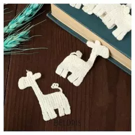 Вязаные элементы «Жирафы», 5,5 × 3,5 см, 10 шт, цвет белый