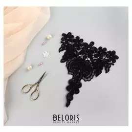 Вязаный элемент, пришивной, 18,5 × 20,5 см, цвет чёрный