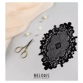 Вязаный элемент, пришивной, 22 × 15,5 см, цвет чёрный