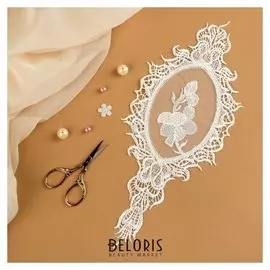 Вязаный элемент, пришивной, 31 × 13 см, цвет белый