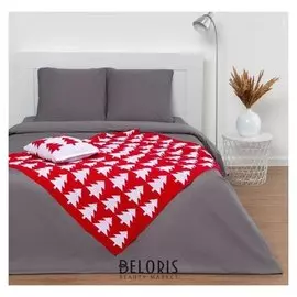 Вязаный плед "Этель" лес, размер 110х140 см