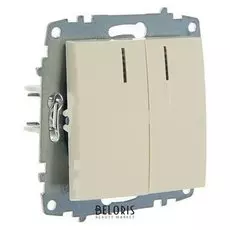 Выключатель ABB Cosmo, двухклавишный, с подсветкой, кремовый, 619-010300-203
