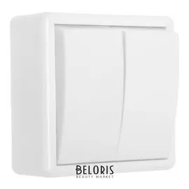 Выключатель "Элект" А 56-118, 16 А, 2 клавиши, наружный, белый