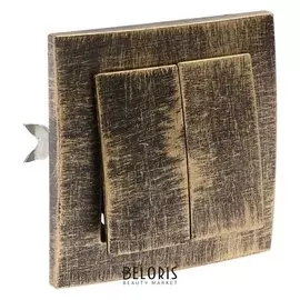 Выключатель "Элект" VS 56-232-чб, 6 А, 2 клавиши, скрытый, цвет черный под бронзу