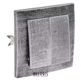 Выключатель "Элект" VS 56-232-чс, 6 А, 2 клавиши, скрытый, цвет черный под серебро