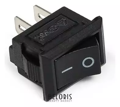 Выключатель клавишный без подсветки одинарный, черный