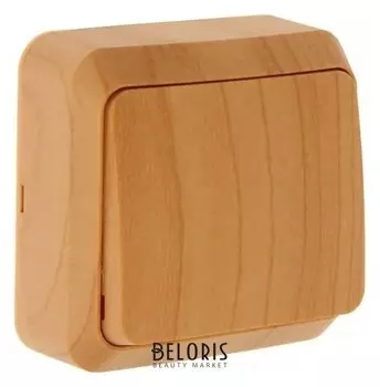 Выключатель Smartbuy "Юпитер", 10 А, 1 клавиша, наружный, светлое дерево