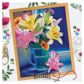 Вышивка бисером и пайетками «Лилии», 28 × 35 см. набор для творчества