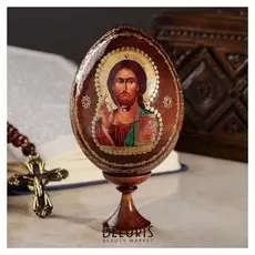 Яйцо на подставке икона "Господь Вседержитель" крупноликий