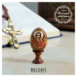 Яйцо сувенирное "Святой пантелеймон", на подставке