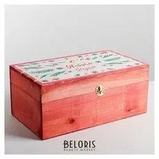 Ящик деревянный «Ёлочные ветви», 35 × 20 × 15 см